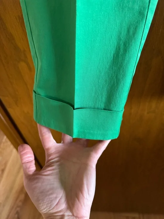 RAFFAELLO ROSSI Women’s Dora Cropped Green Trousers Size 6 US (34 DE) - Picture 8 of 11